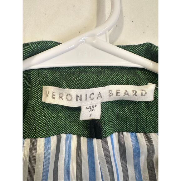 Veronica Beard Farley Dickey Green Linen Blend Jacket, Size 2 (XS) - Picture 3 of 12